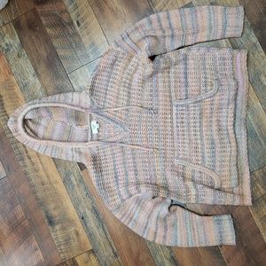 Aerie Chunky Knit Striped Oversized Hooded Sweater, Size XS